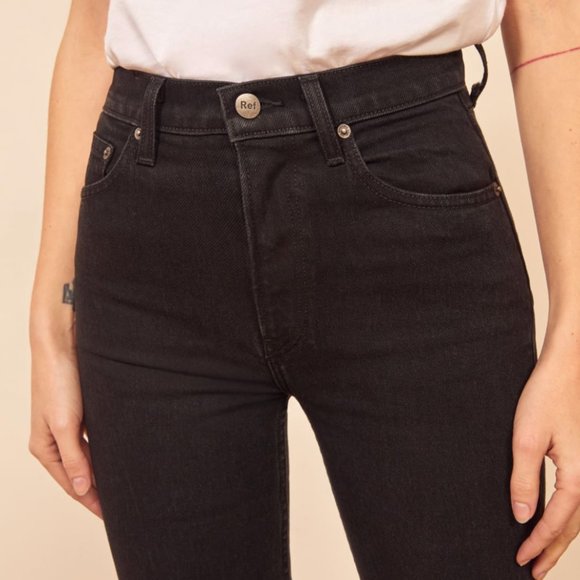 Reformation Liza High Straight Crop jean in black - Picture 6 of 7